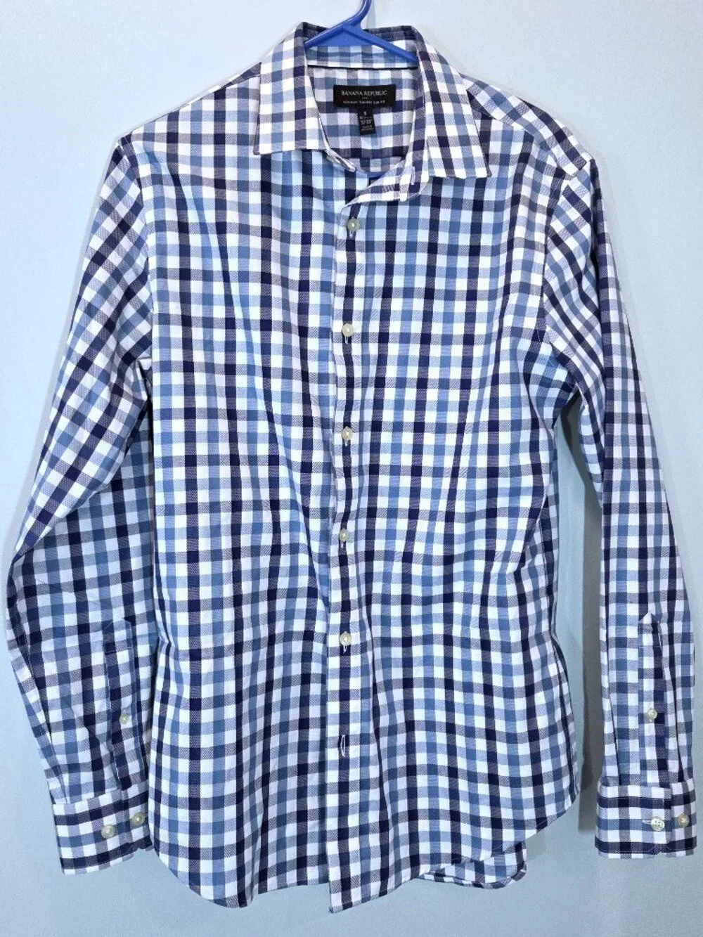 NWOT Banana Republic Tailored Slim Fit Non-Iron Plaid Shirt Size S
